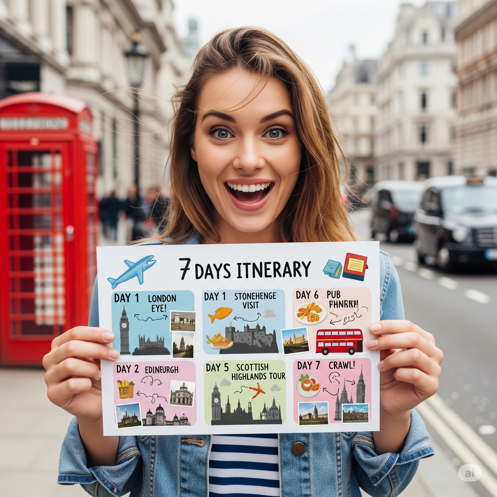 Travel Itinerary for 7 Days in UK